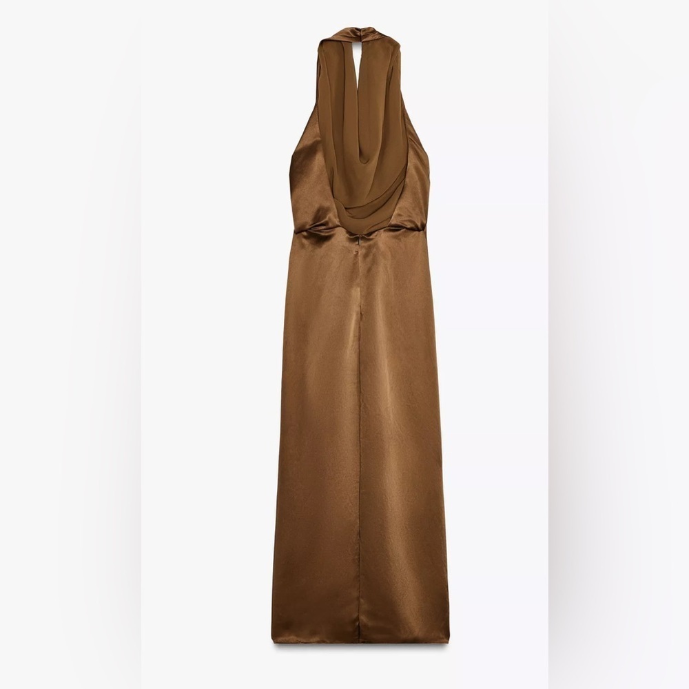 🔥🔥Zara satin effect Foil midi dress - Picture 6 of 8
